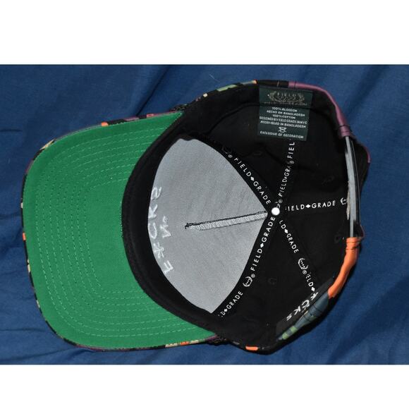 NO F*CKS GIVEN Field Grade Hat Snapback Baseball Cap Paint Splatter - Picture 6 of 8